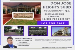 PREMIUM VACANT LOT FOR SALE – Don Jose Heights, Quezon City